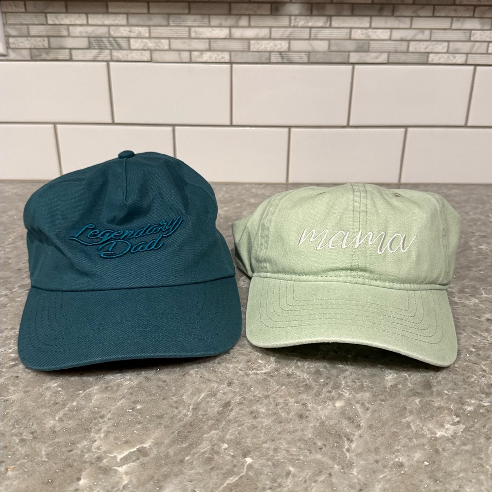 Goodfellow & Co Teal and Light Green Dad Hats